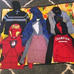 Big boys 6/8 med hoodie (5) and vest jacket (1) bundle